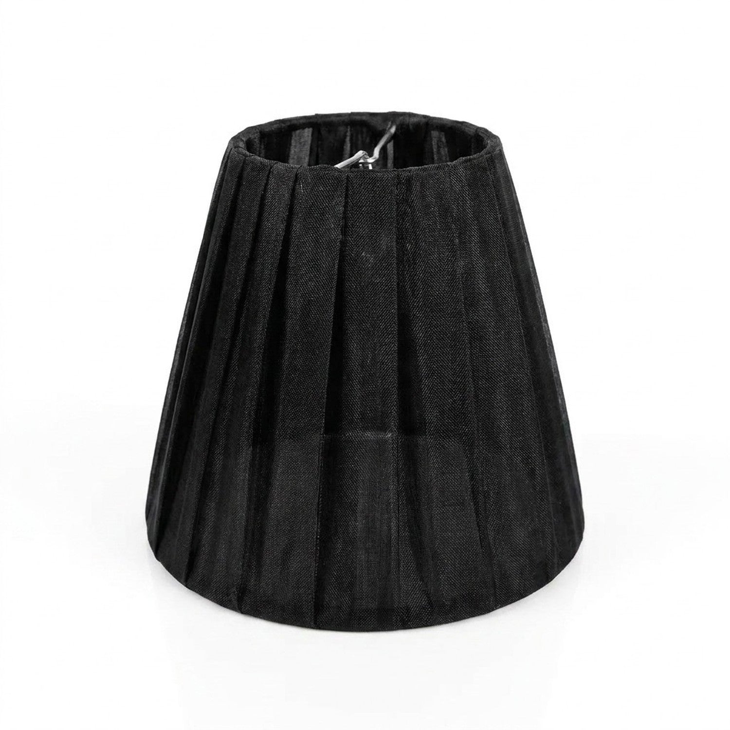 Abat-jour organza noir clip E14 12cm décoration luminaire