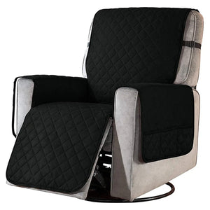Housse de fauteuil inclinable matelassée noire réversible