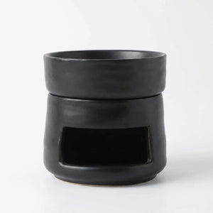 Brûle-parfums céramique mate Noir sur fond blanc
