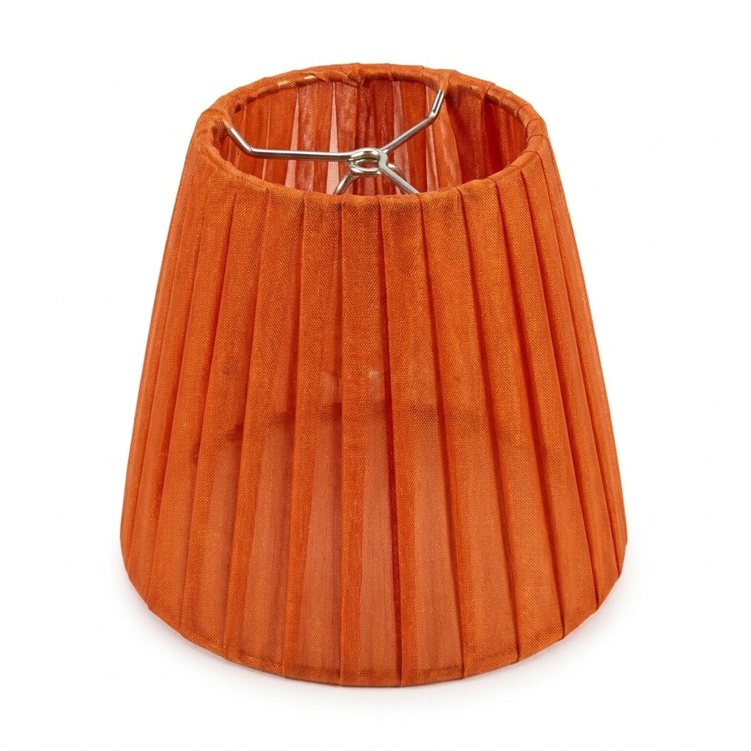 Abat-jour organza orange clip E14 12cm décoration luminaire