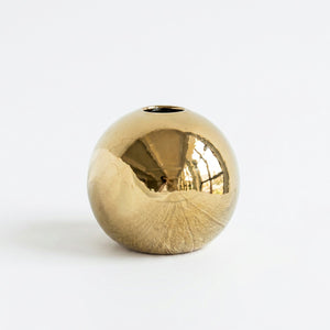 Vase boule céramique dorée taille S