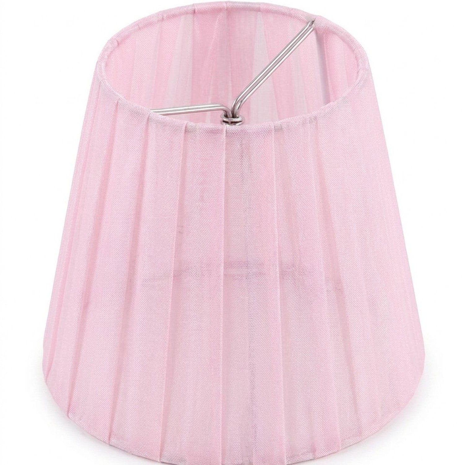 Abat-jour organza rose clip E14 12cm décoration luminaire