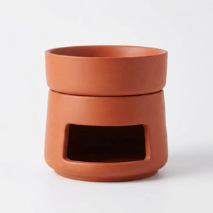 Brûle-parfums céramique mate Terracota sur fond blanc