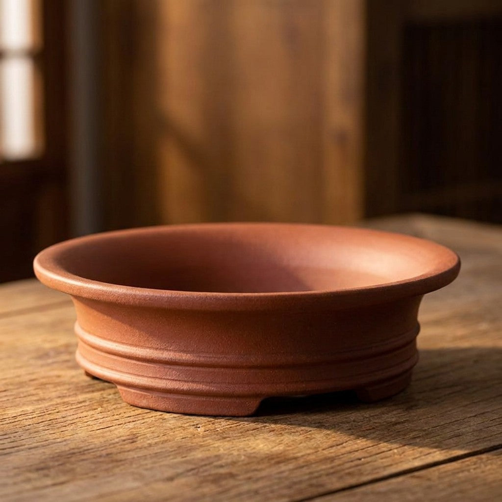 Pot à bonsaï en céramique coloris Terracotta