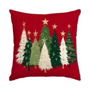 Housse de coussin de Noël motif Trio de sapins