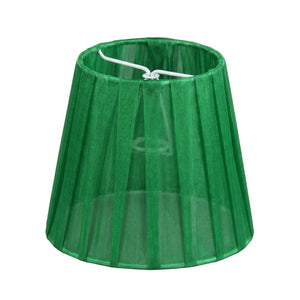 Abat-jour organza vert clip E14 12cm décoration luminaire