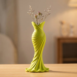Vase en forme de robe imprimé en 3D coloris vert