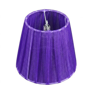 Abat-jour organza violet clip E14 12cm décoration luminaire
