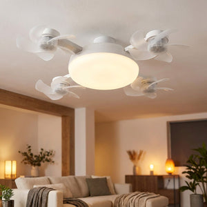 Ventilateur de plafond LED modèle 4 hélices allumé