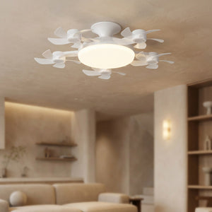 Ventilateur de plafond LED modèle 5 hélices allumé