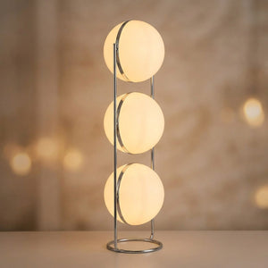 Lampadaire globe sur socle – 3 boules crème 130 cm