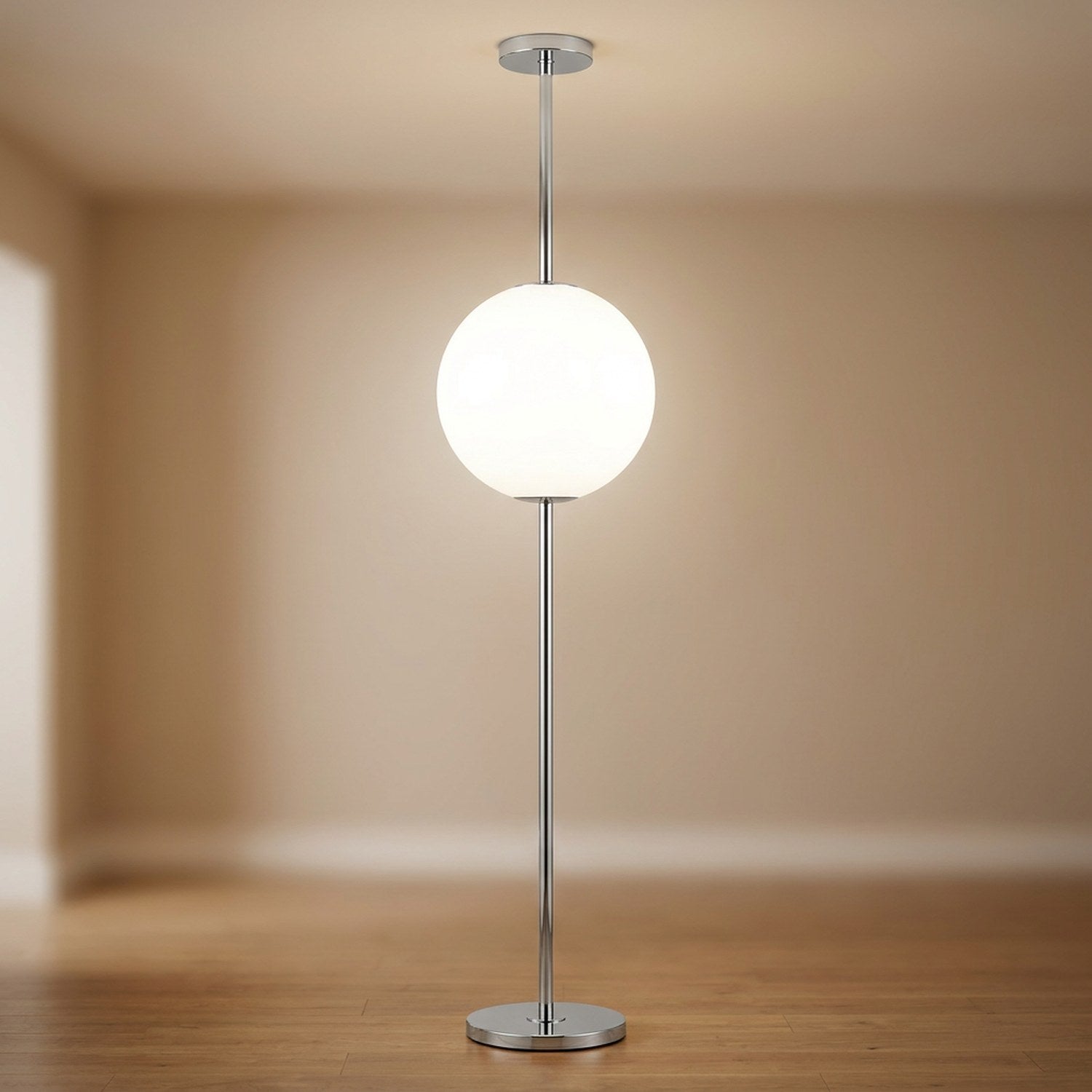 Lampadaire plafond-sol à boule – 1 boule blanc 410 cm