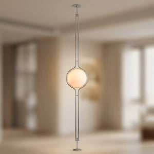Lampadaire plafond-sol à boule – 1 boule crème ajustable 250-280 cm