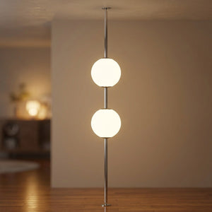 Lampadaire plafond-sol à boule – 2 boules blanc 250 cm