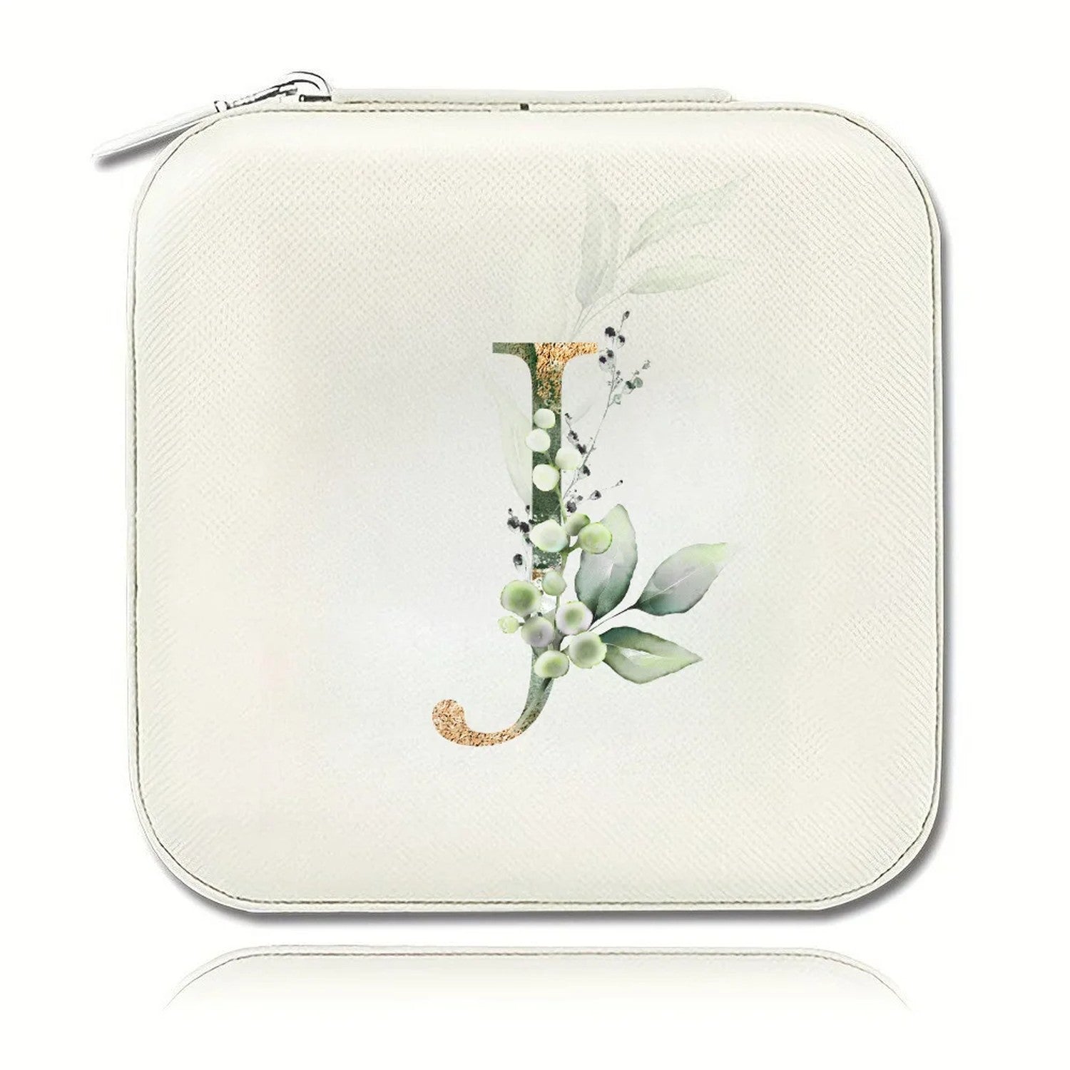 Boîte à bijoux initiale J motif floral