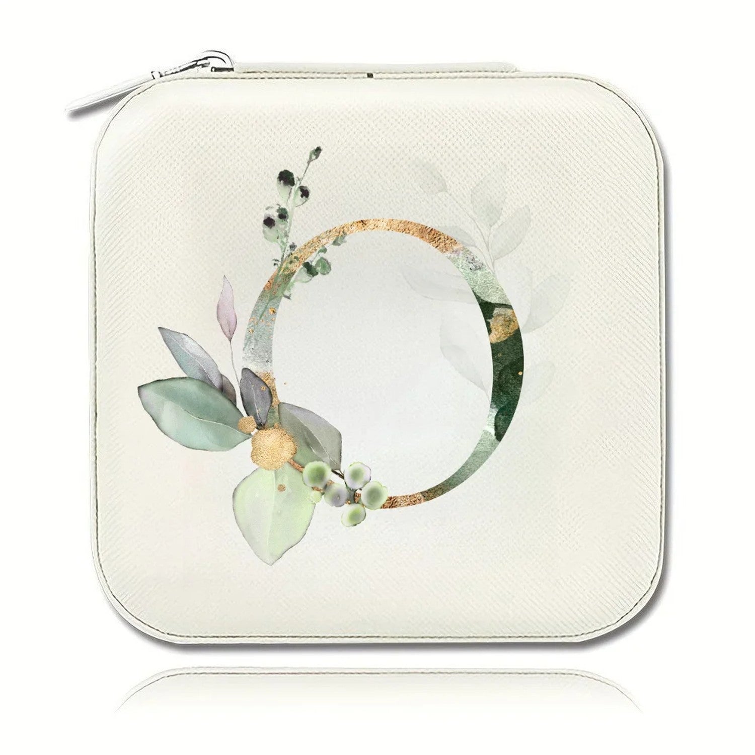 Boîte à bijoux initiale O motif floral