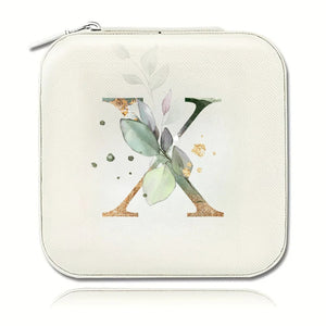 Boîte à bijoux initiale X motif floral