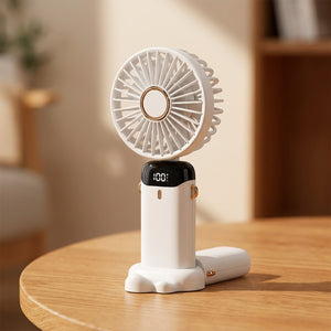 Mini ventilateur portable blanc gros plan