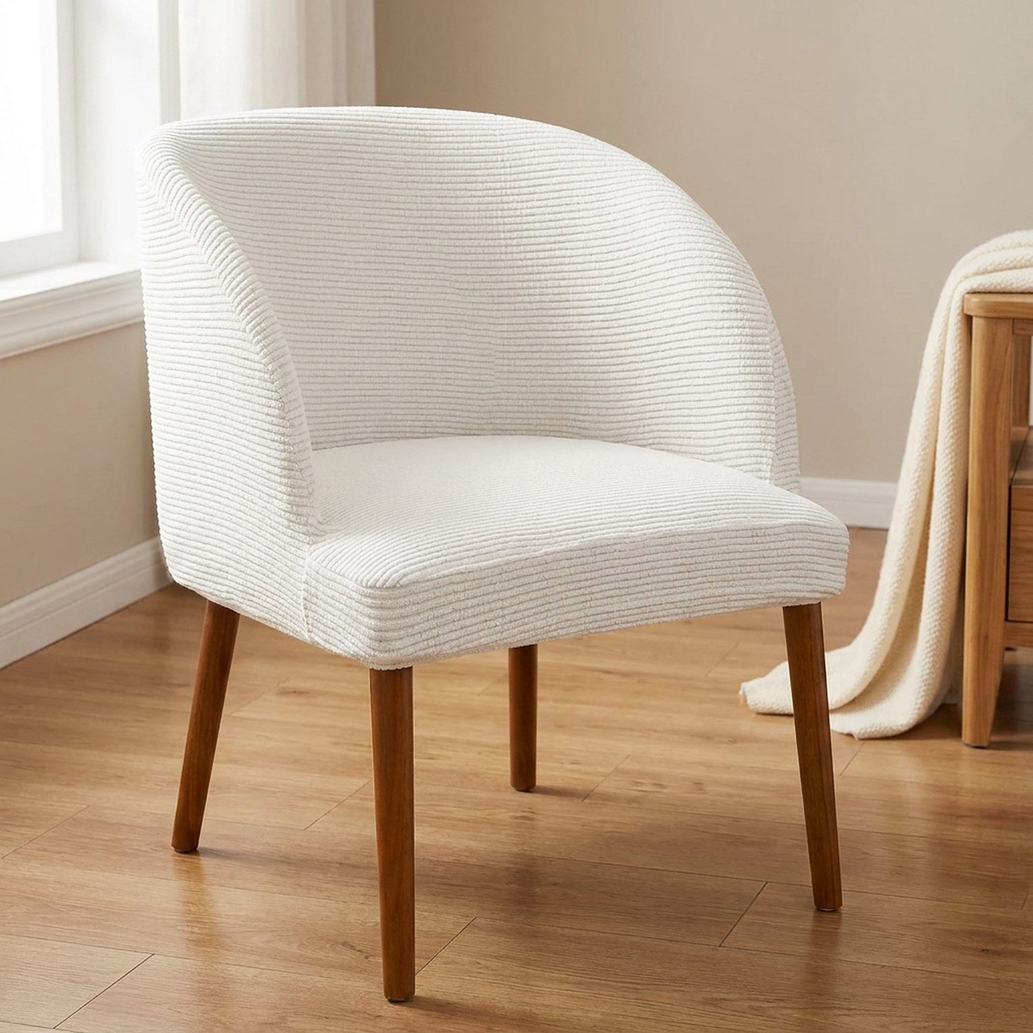 Housse de chaise ronde couleur blanche