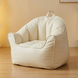 Pouf fauteuil enfant coloris blanc cassé vue de face