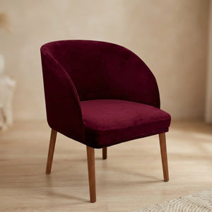 Housse de chaise en velours couleur bourgogne
