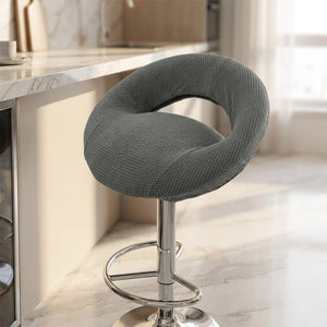 Housse de tabouret de bar demi-lune extensible couleur grise