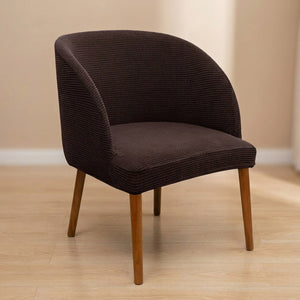 Housse de chaise ronde couleur marron