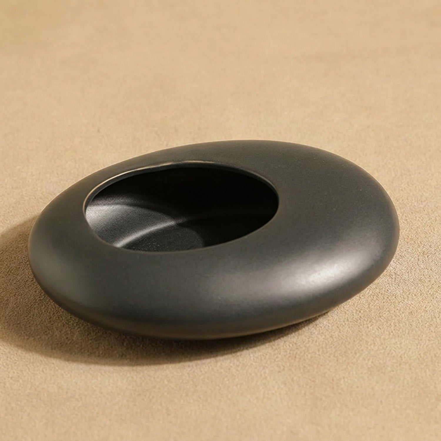 Vase céramique noir 20 x 5 cm