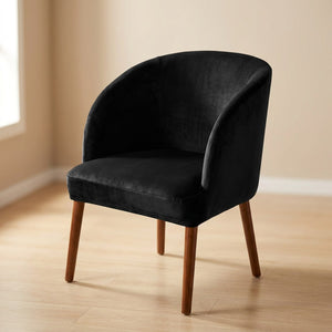 Housse de chaise en velours couleur noire