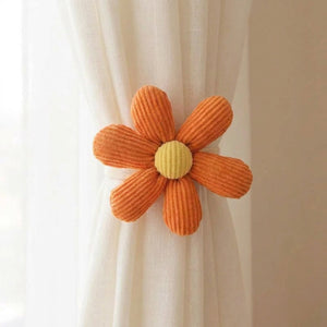 Attache rideau fleur 3D coloris orange