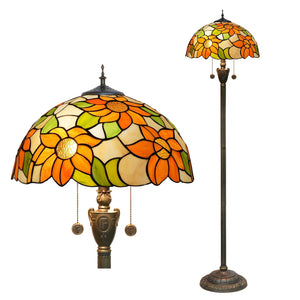 Lampadaire style Tiffany motif Tournesols