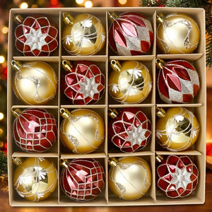 Boules de Noël lot de 16 ornements festifs sapin décoration Modèle 2