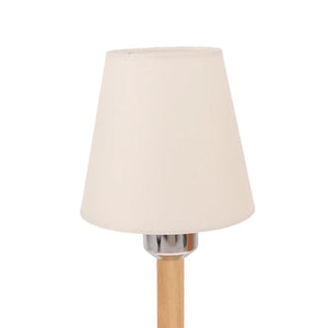 Abat-jour tissu lin couleur beige vue de face sur fond blanc