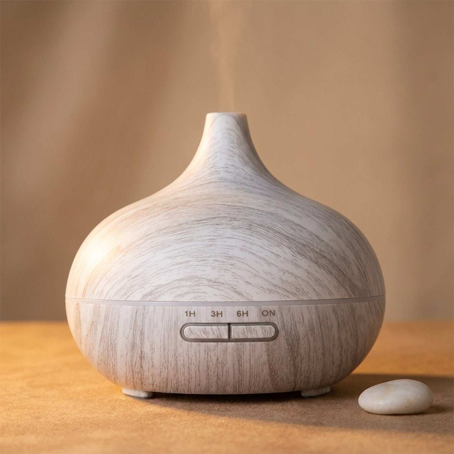 Diffuseur d'arômes USB variante Blanc bois ivoire fond chaleureux