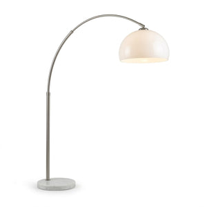 Lampadaire arceau abat-jour blanc sphère fond blanc