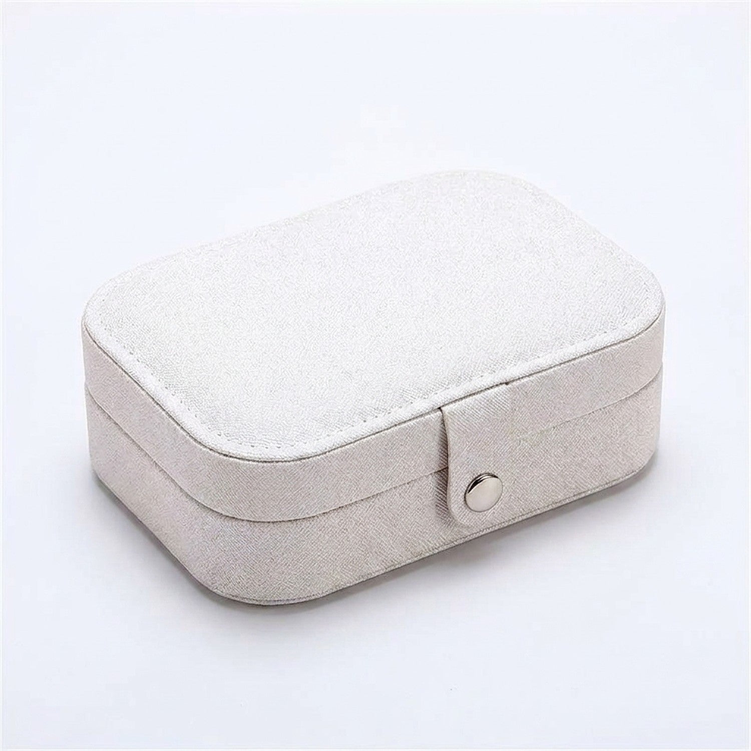 Boite à bijoux de voyage couleur blanc en simili cuir