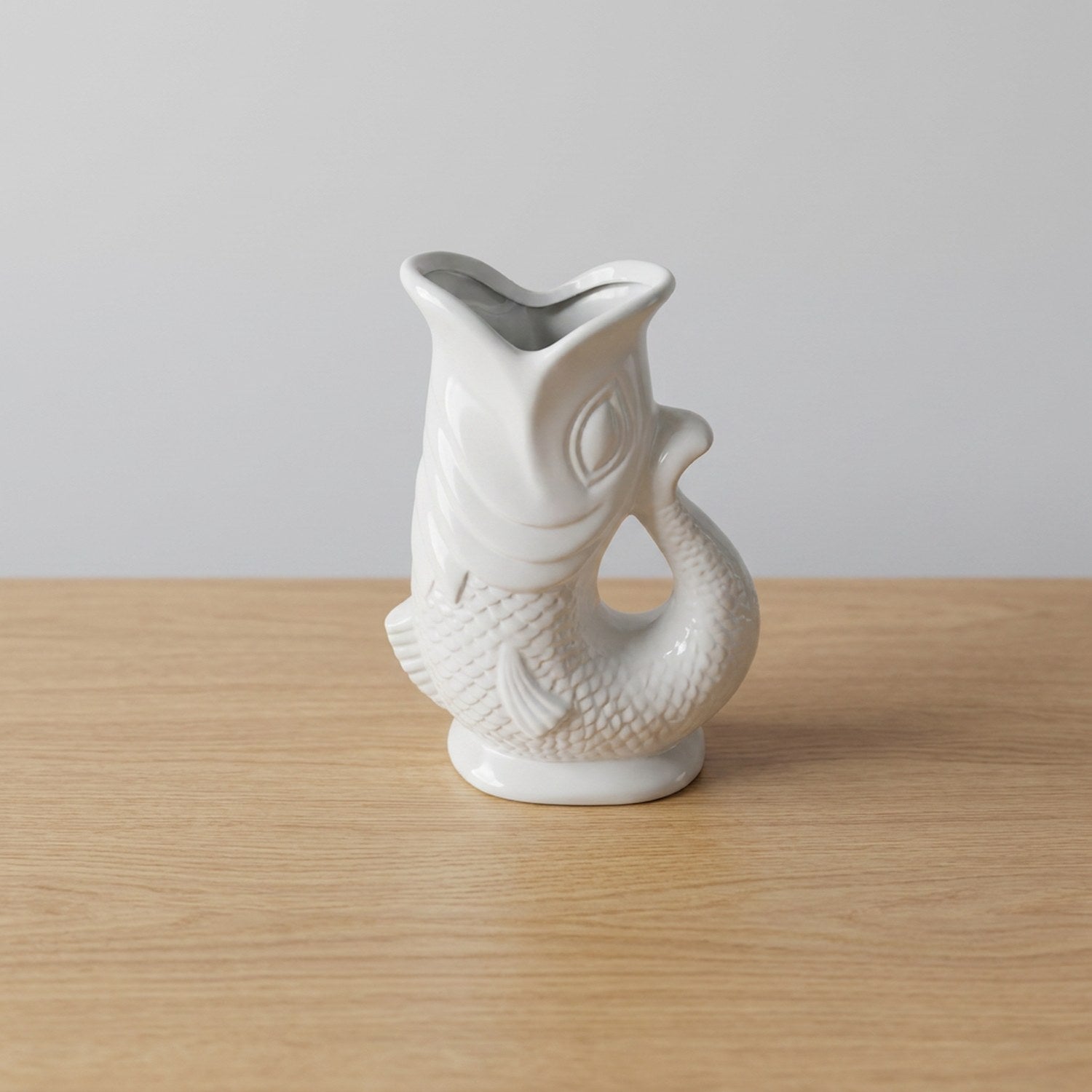 Vase koi céramique coloris Blanc