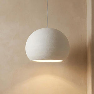 Suspension pendentif Wabi Sabi blanche en polymère sculpté