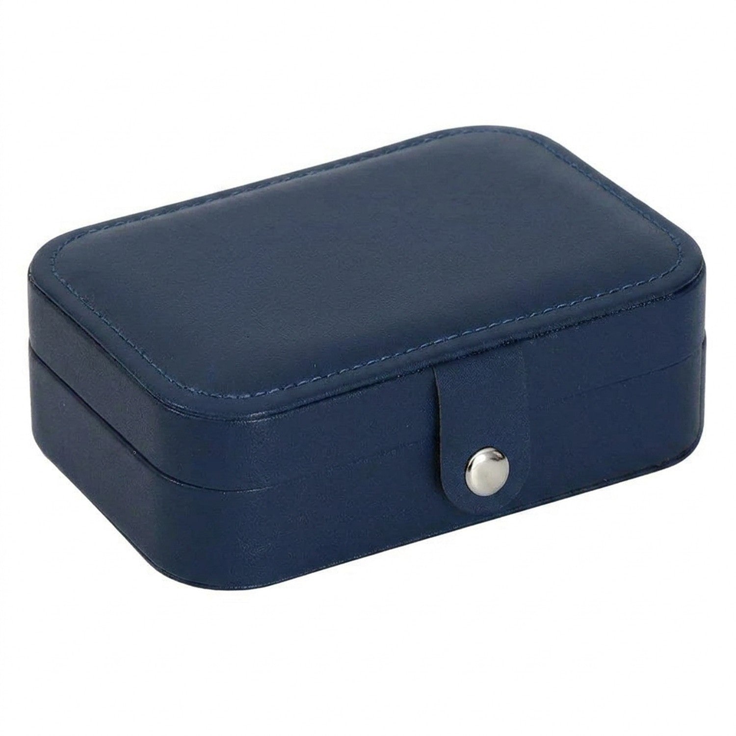 Boite à bijoux de voyage couleur bleu marine en simili cuir