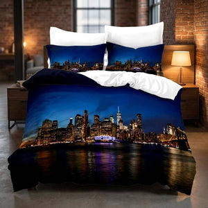 Parure de lit ciel bleu nuit new-yorkais variante modèle