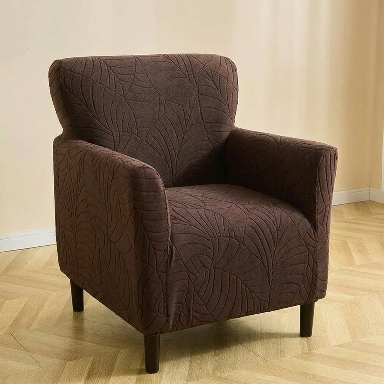 Housse de fauteuil club coloris marron