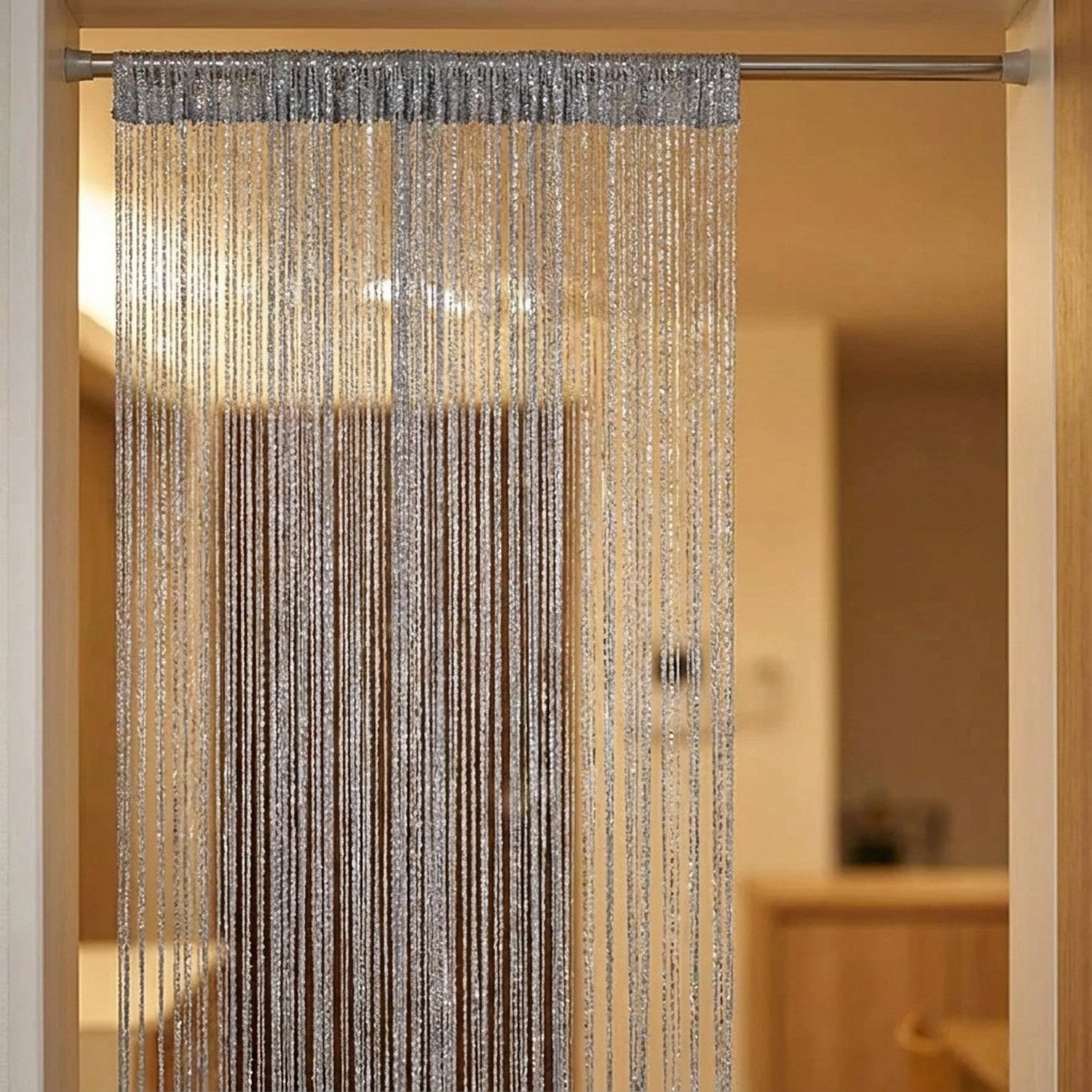 Rideau à fils gris photo variante couleur