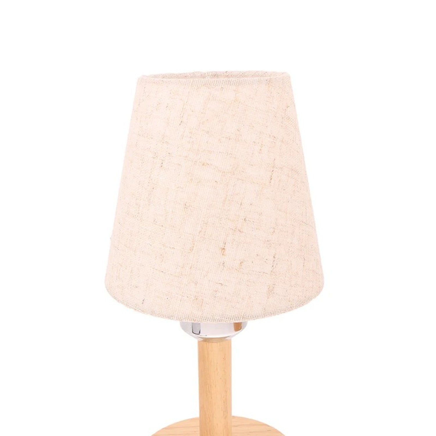 Abat-jour tissu lin naturel couleur lin claire vue de face fond blanc