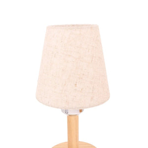 Abat-jour tissu lin naturel couleur lin claire vue de face fond blanc