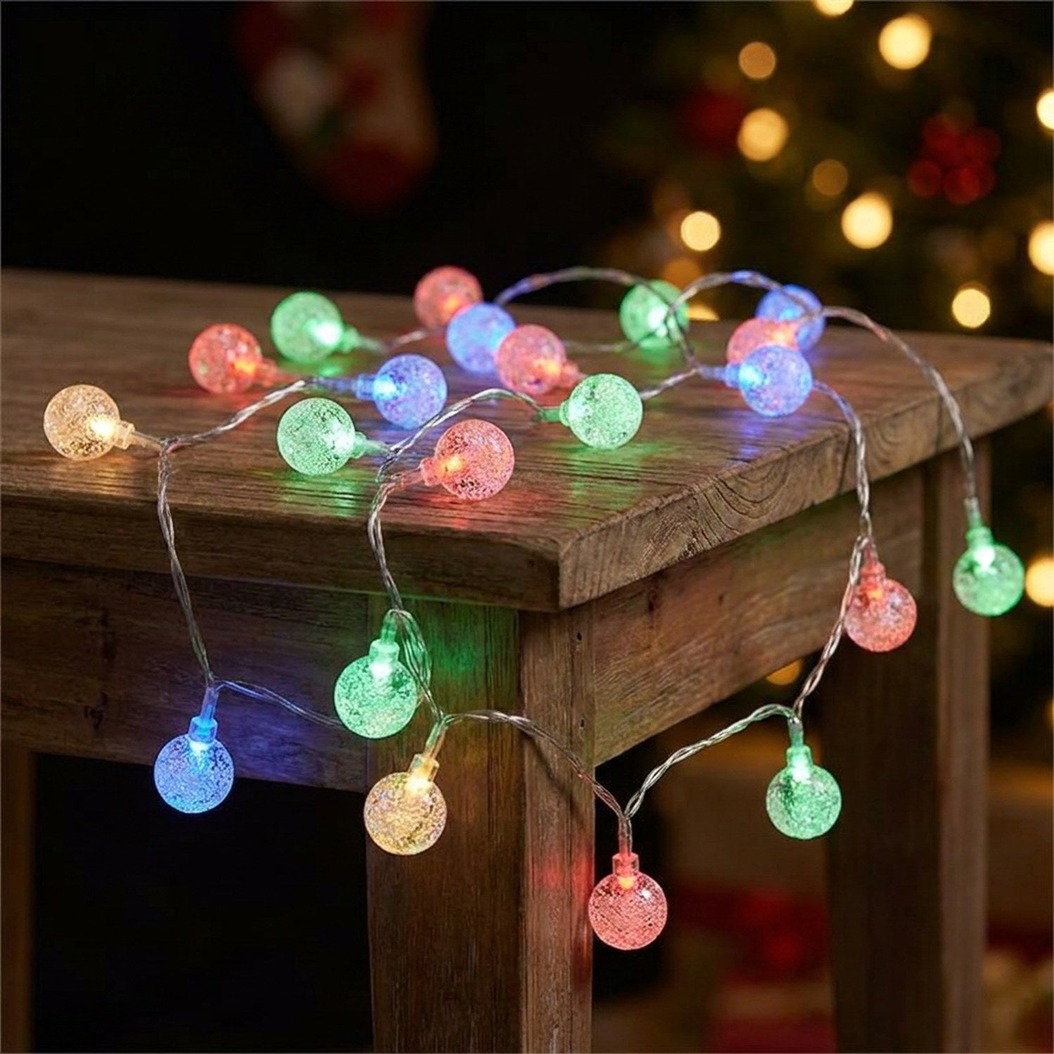 Guirlande lumineuse boule à bulles LED en variante multicolore