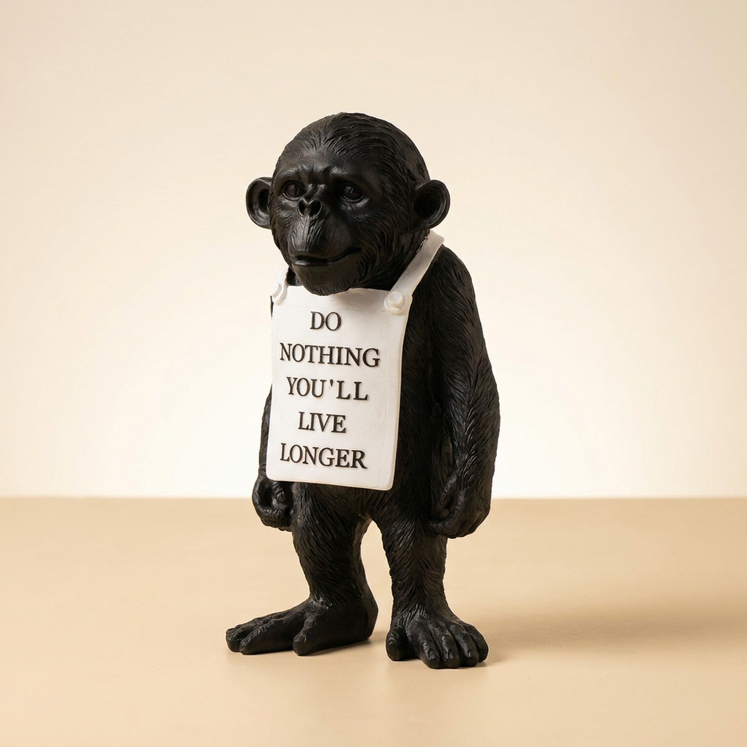 Variante Noir - Statuette singe décoratif en résine noire