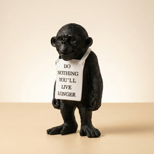 Variante Noir - Statuette singe décoratif en résine noire