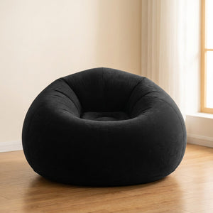 Pouf gonflable fauteuil rond coloris noir
