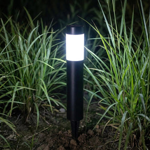 Lampadaire solaire noir lumière blanche jardin nuit