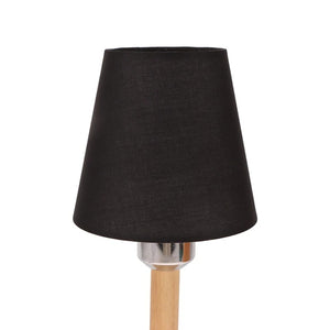 Abat-jour tissu lin couleur noir vue de face sur fond blanc
